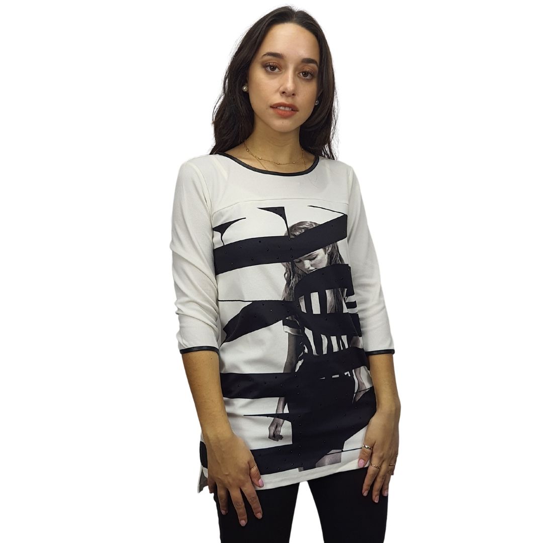 Blusa Vero Moda Blanco Style MICA 3/4 LONG TOP(MW-ET-2)