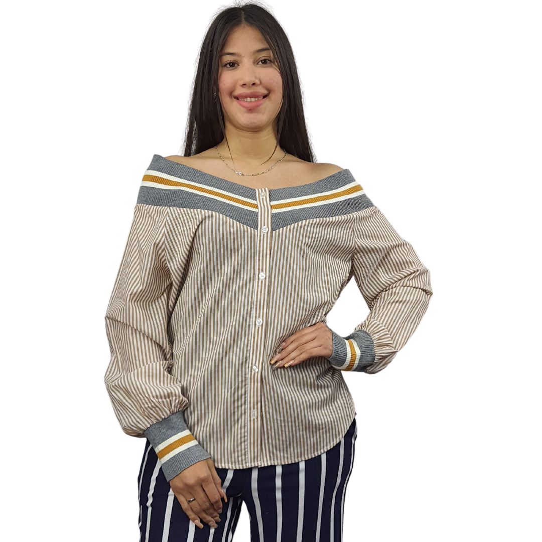 Blusa Vero Moda Marron Claro Style NOZZLE L/S SHIRT(LL)