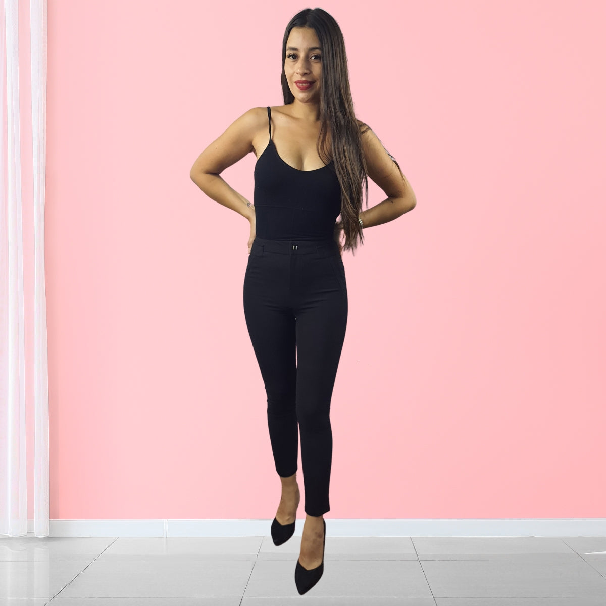 Pantalon Vero Moda Negro Style KIM 9/10 SLIM PANTS(NL)