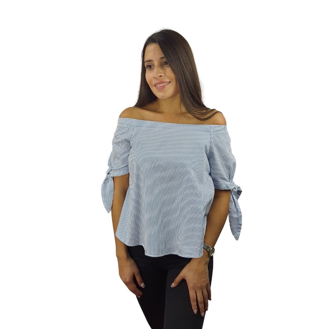 Blusa Vero Moda Azul Style RICE DENIM TOP(TP)