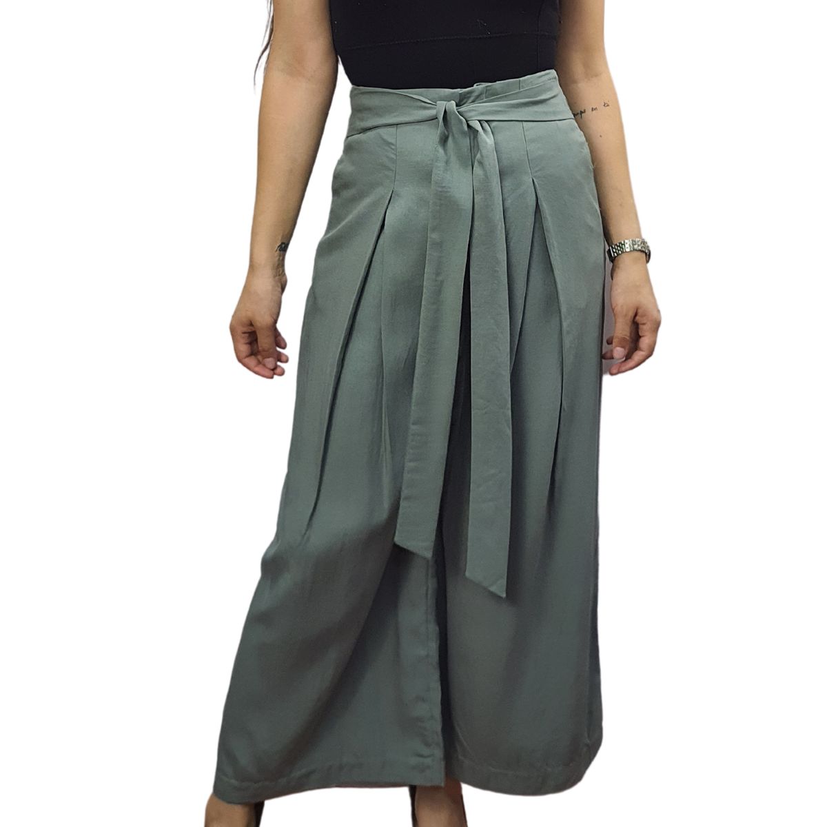 Pantalon Vero Moda Verde Style WITTY SOFT 9/10 WIDE PANTS(NR)