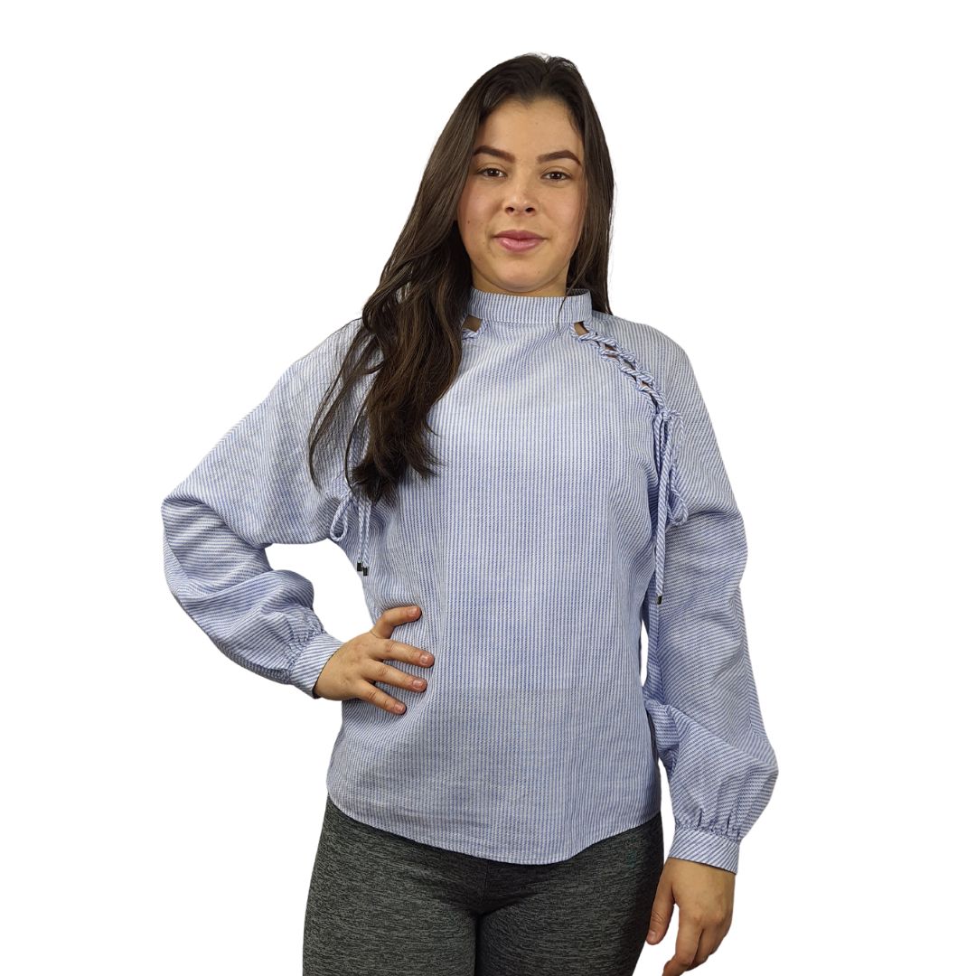 Blusa Vero Moda Azul Style TERESA L/S TOP(NC)