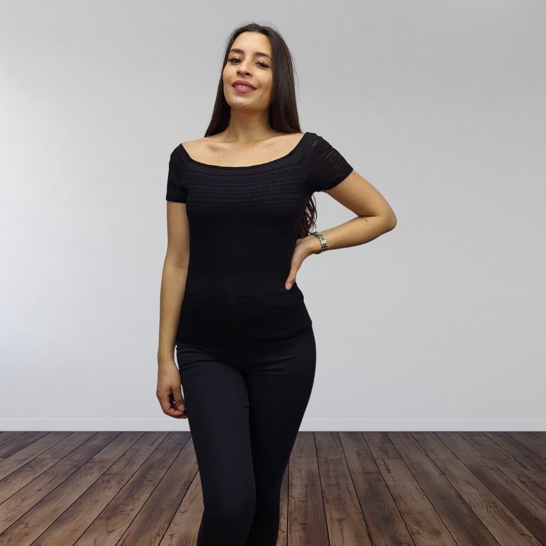 Blusa Vero Moda Negro Style AMY S/S TOP(TP)