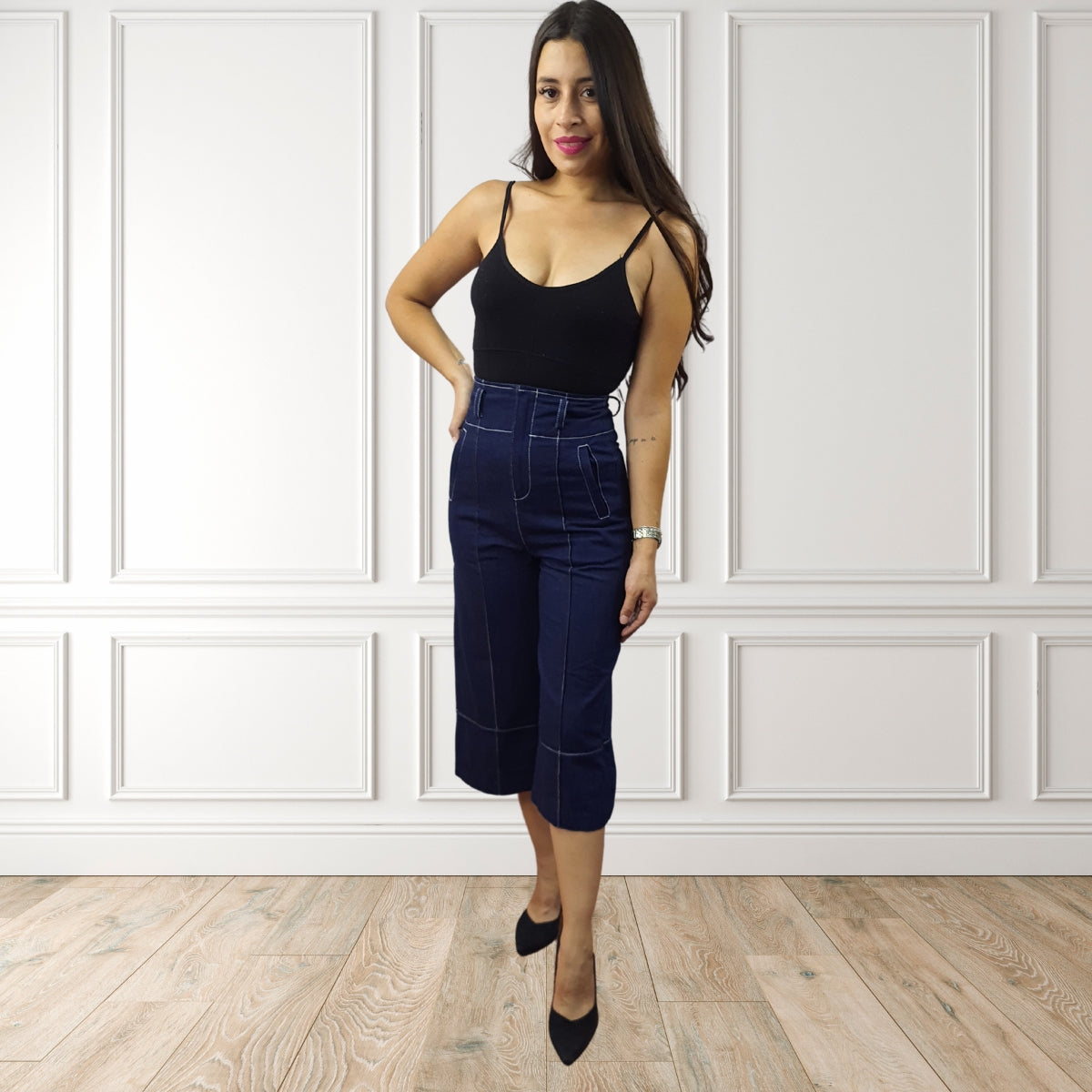 Pescador Vero Moda Azul Oscuro Style PRIORITY 7/8 HW LOOSE JEANS(SL)