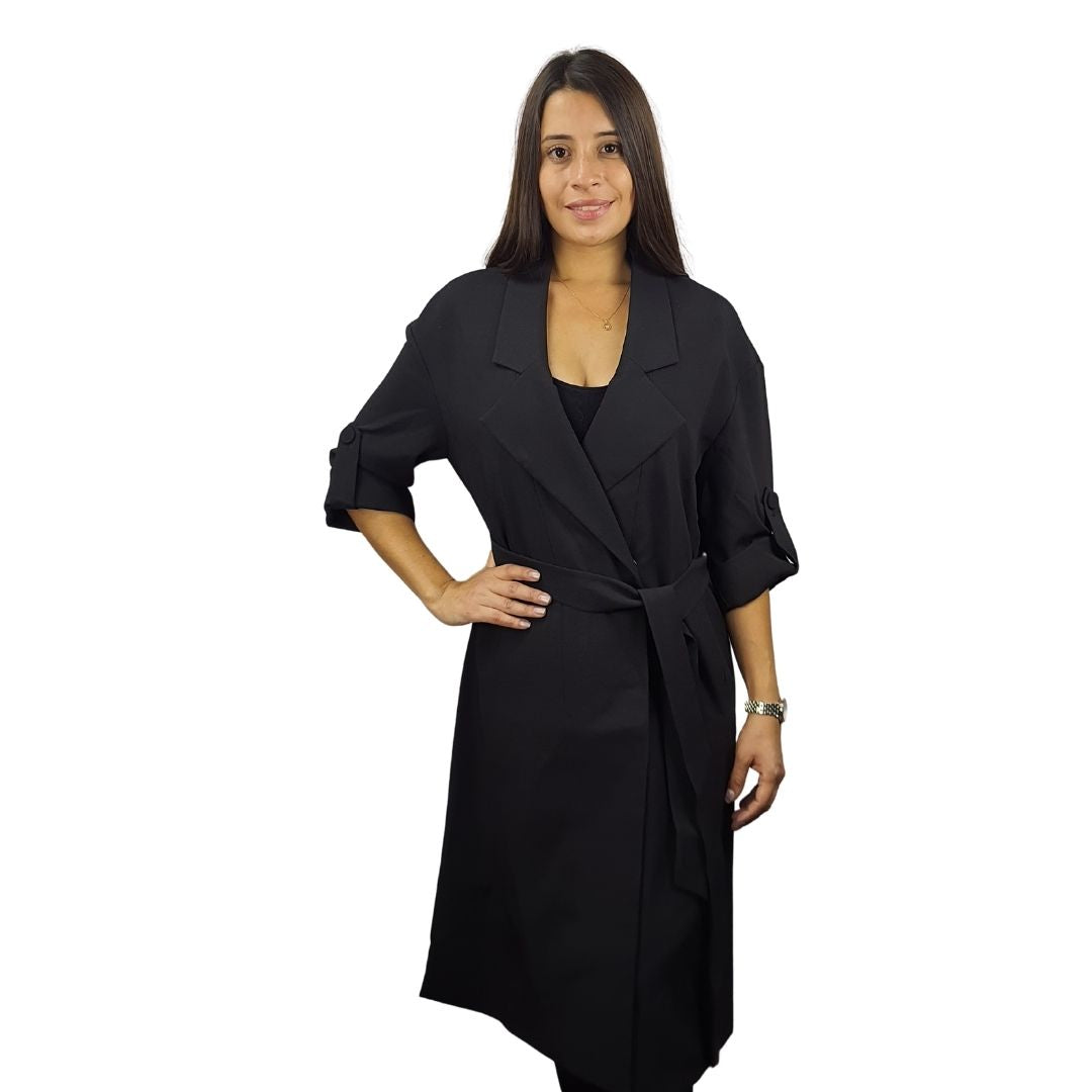 Blazer Vero Moda Negro Style RAPHAEL L/S COAT(VMC-NL SIN CINTURON