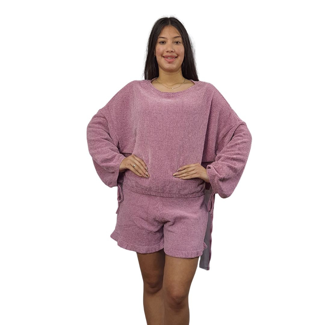 Pijama Vero Moda Rosado Style DANZI L/S KNIT SET (HOMEWEAR)-OR