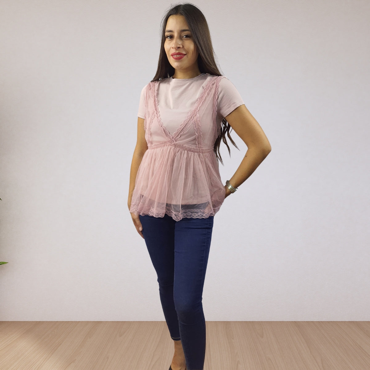 Blusa Vero Moda Rosa Vieja Style CHOICE LADE S/S TOP SET(NR)-OR