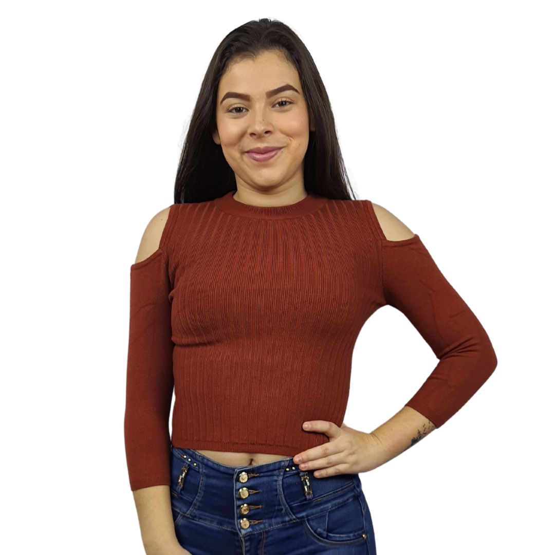 Blusa Vero Moda Marron Style SUNNY 3/4 KNIT(BT)