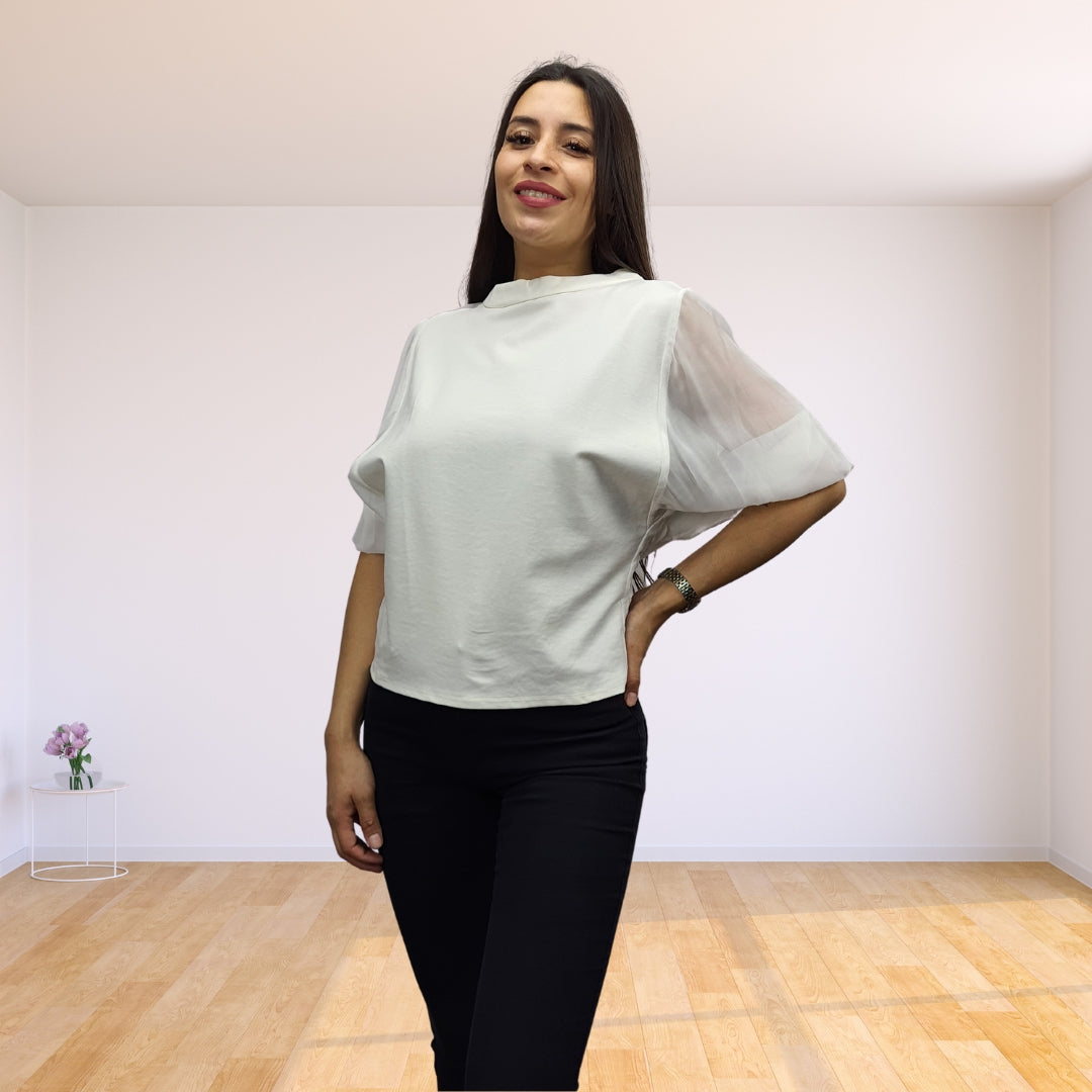Blusa Vero Moda Blanco Style NAOMI 3/4 JERSEY TOP(VMC-TP)