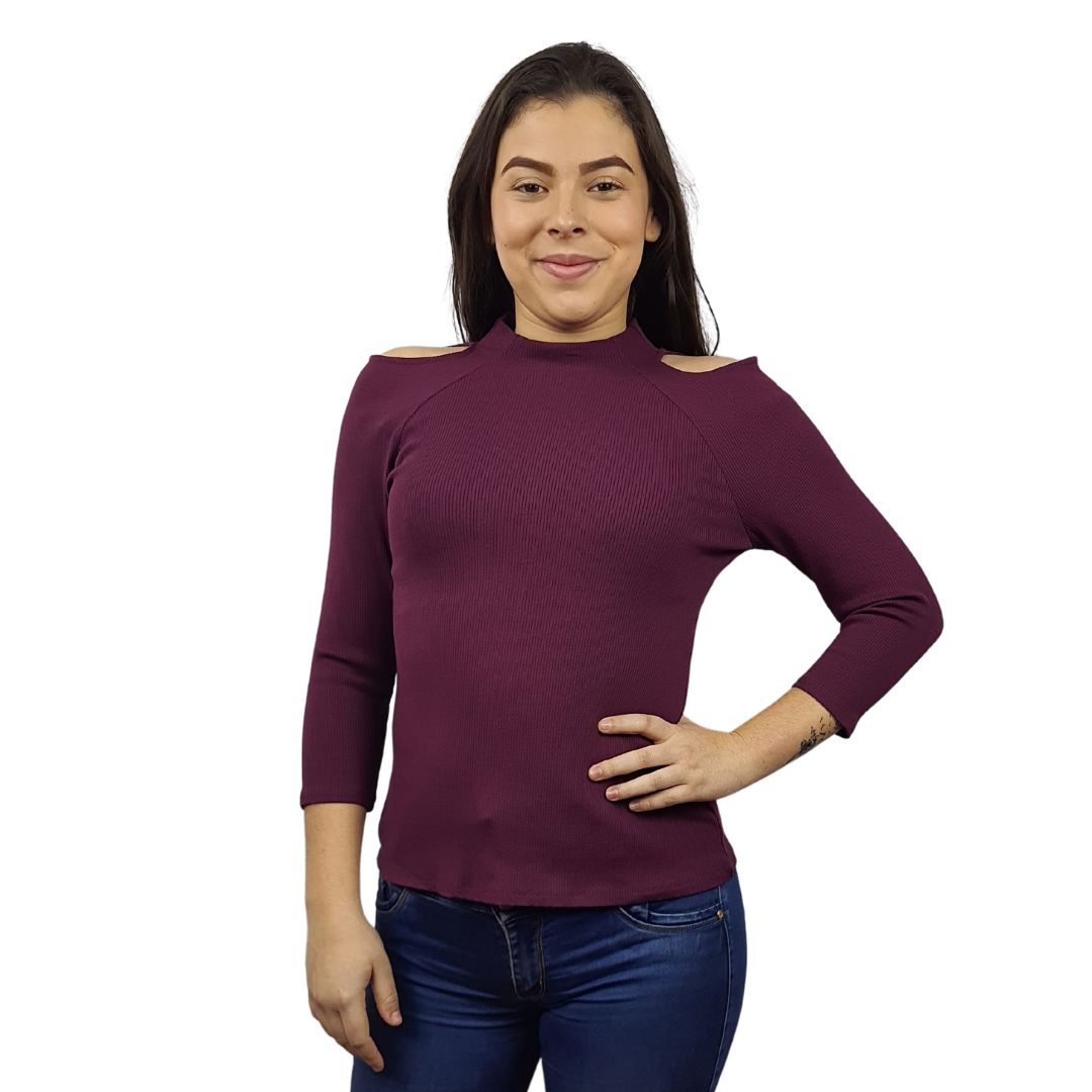 Blusa Vero Moda Burdeo Style MARS 3/4 TOP(UM)