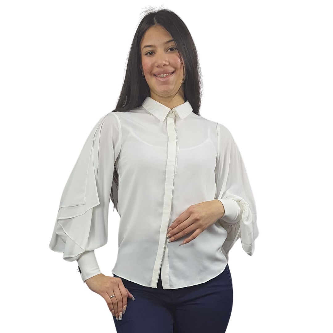Blusa Vero Moda Blanco Style WINDY L/S SHIRT(VMC-PF)