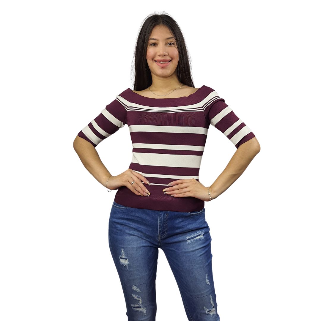 Blusa Vero Moda Burdeo Style VIVIAN 1/2 KNIT(TP)