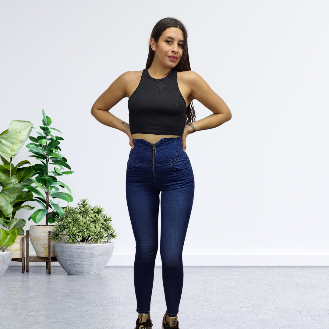 Jeans Vero Moda Azul Oscuro Style EMILY HW X-SLIM JEANS(BT)