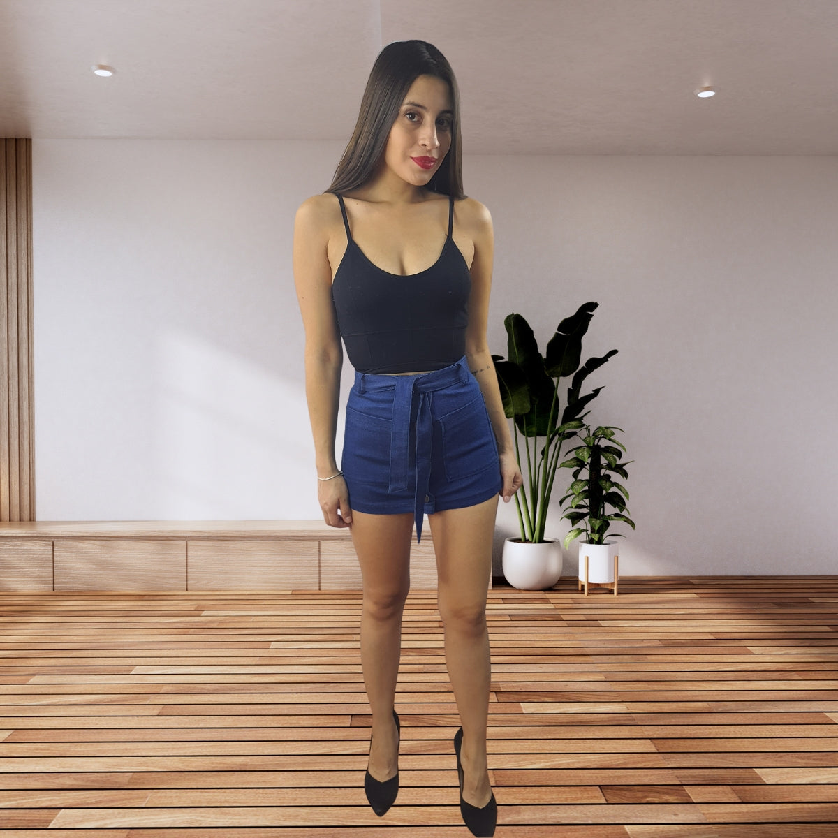 Short Vero Moda Azul Style AQUARIUS HW DENIM SHORTS(NN)