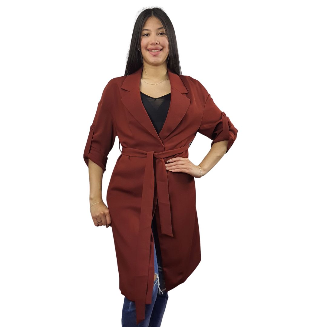 Blazer Vero Moda Burdeo Style JODI L/S COAT(NR) SIN CINTURON