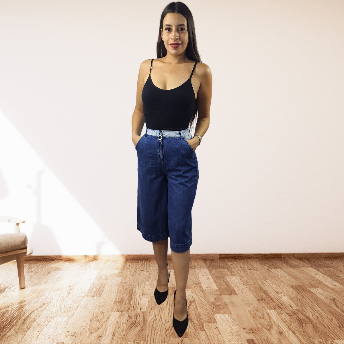 Pescador Vero Moda Azul Style MILKA 3/4 HW LOOSE JEANS(SL)