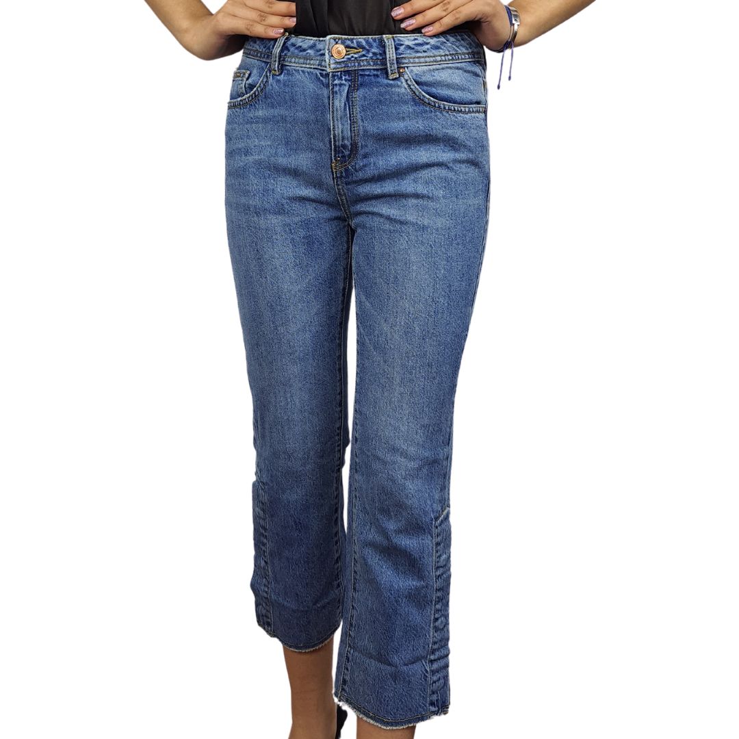 Jeans Vero Moda Azul Style FACIAL 7/8 HW SLIM STRAIGHT JEANS(NN)