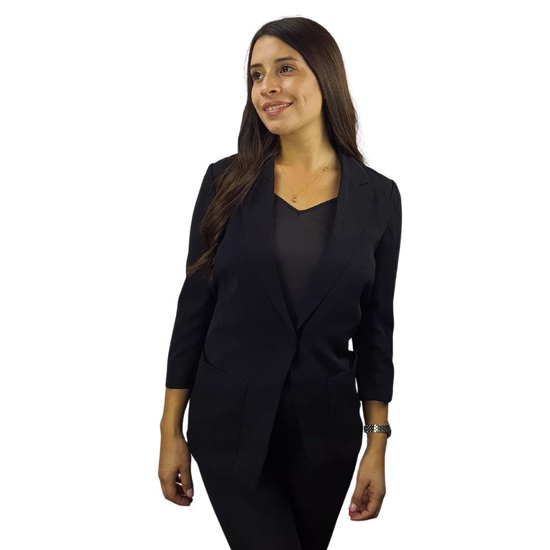 Blazer Vero Moda Negro Style TINA 3/4 BLAZER(VMC-SD)