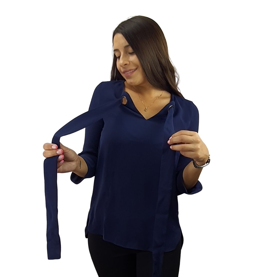 Blusa Vero Moda Azul Style EILEEN 3/4 TOP(VMC-MM)