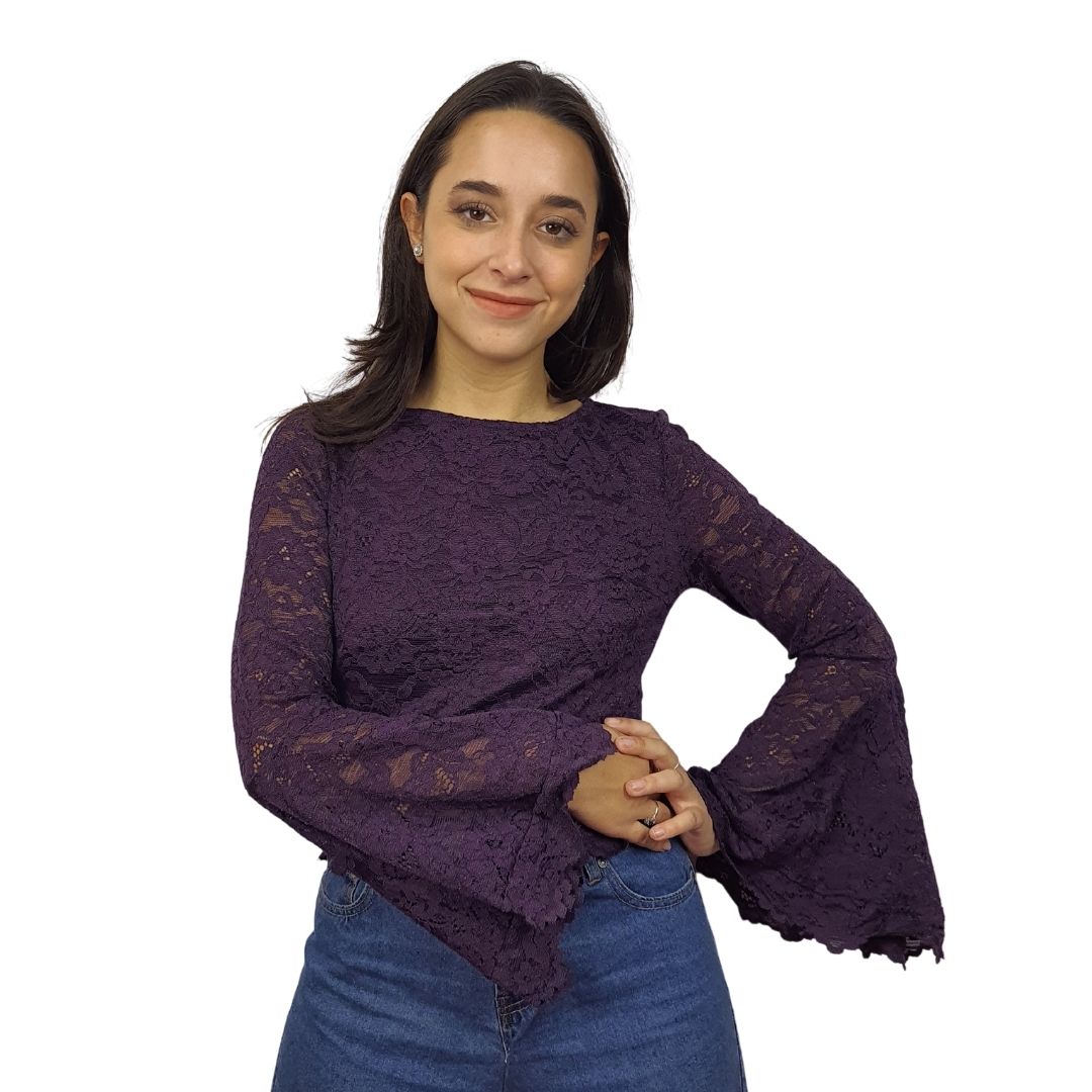 Blusa Vero moda Morado Style KAMA L/S TOP(BT)