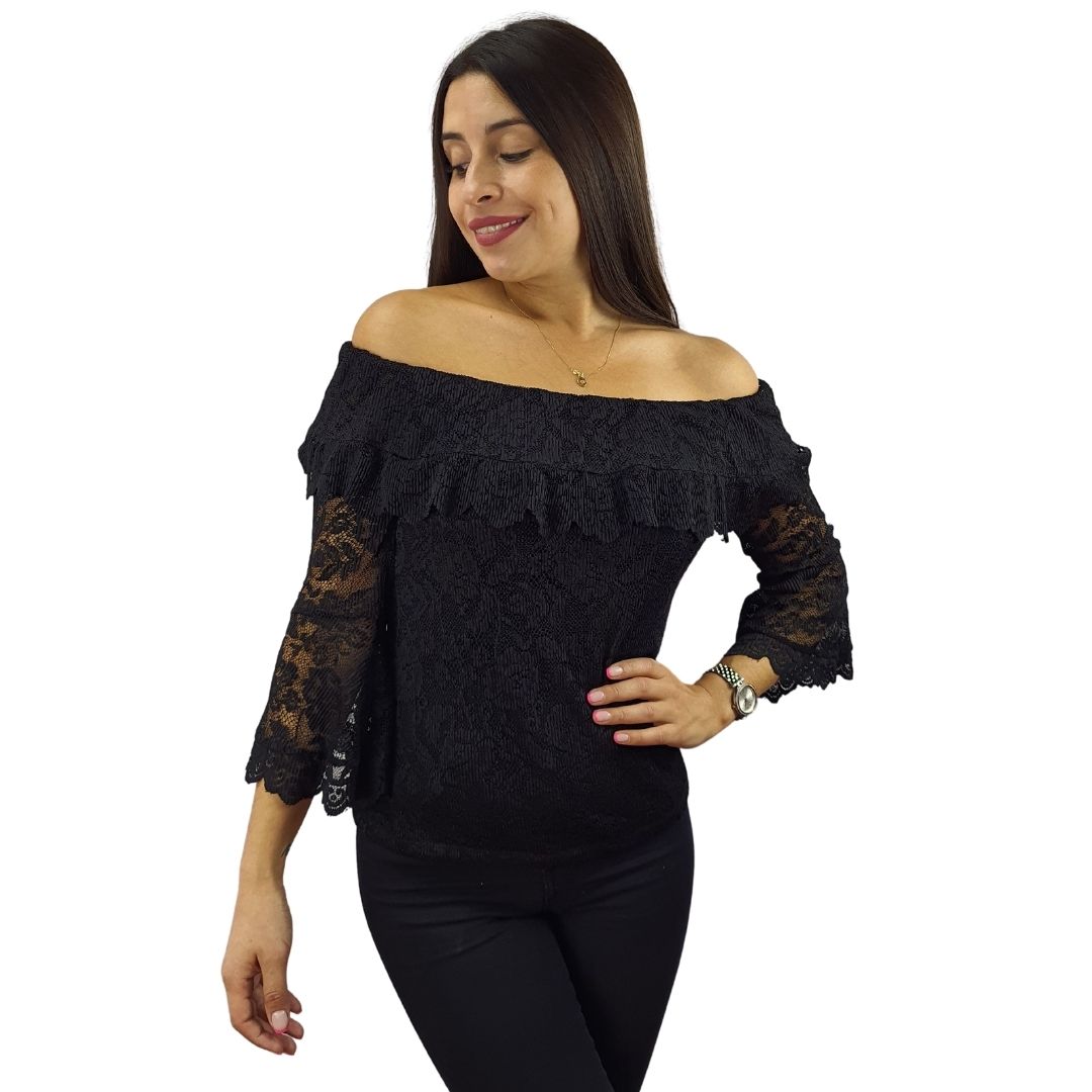Blusa Vero Moda Negro Style JAZZ 7/8 JERSEY TOP(VMC-NR)