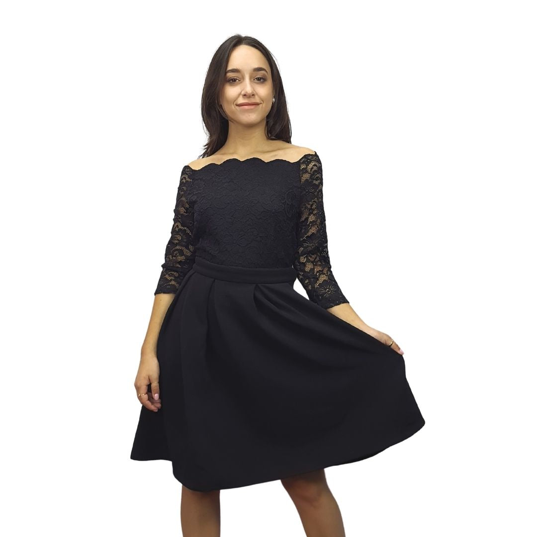 Vestido Vero Moda Negro Style NICOLA 3/4 JERSEY DRESS(BN-ES-2)