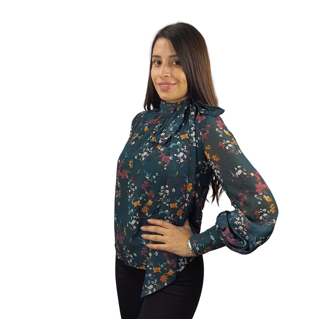 Blusa Vero Moda Verde Style LILY L/S TOP(VMC-PF)