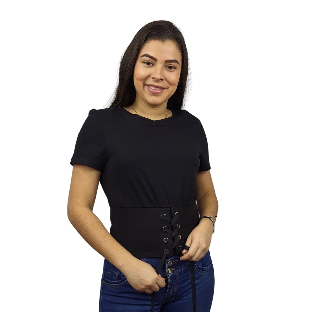 Blusa Vero Moda Negro Style PONY S/S TOP CL8(FL)