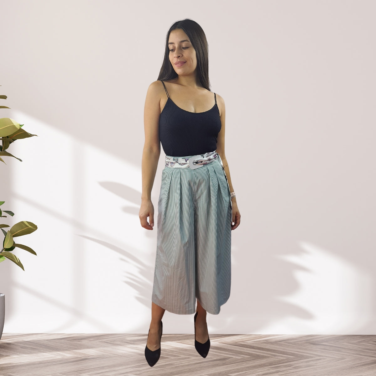 Pescador Vero Moda Verde y Blanco Style NICOLE 7/8 PANTS(TP)