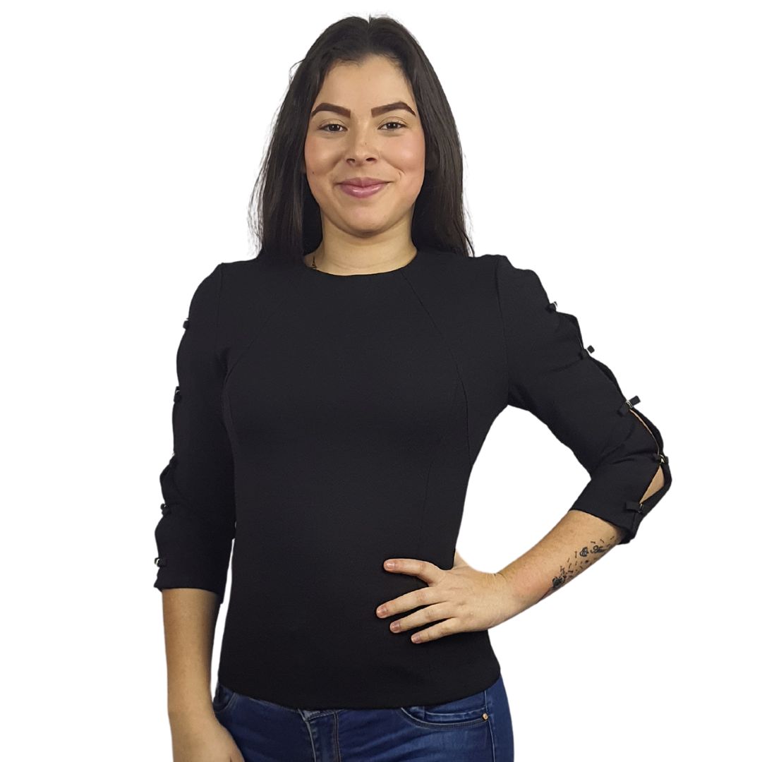 Blusa Vero Moda Negro Style IRMA 3/4 JERSEY TOP(VMC-BT)