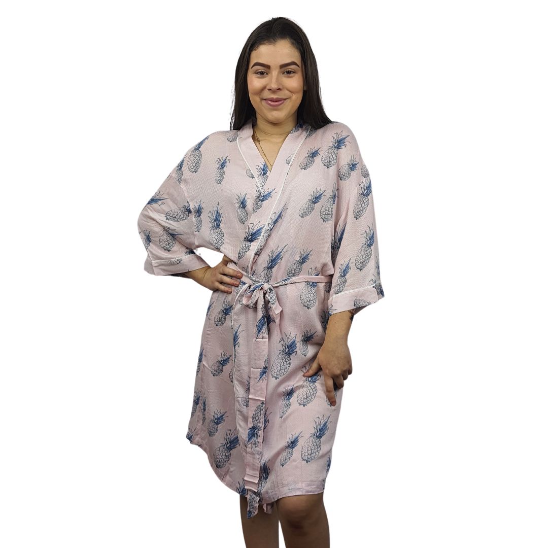 Bata de Pijama Vero Moda Rosado Style SISS 1/2 ROBE(HOMEWEAR)