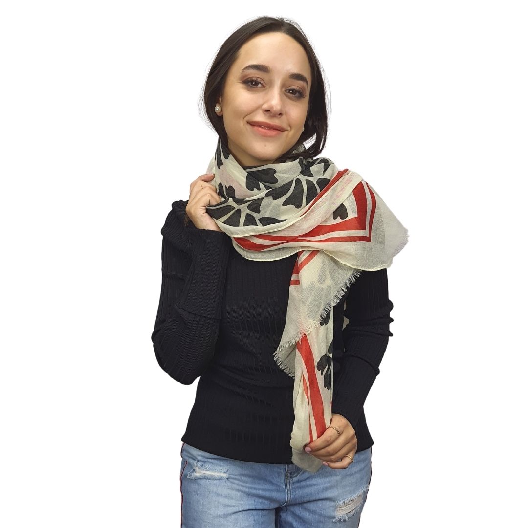 Pashmina Bufanda Rapsodia Geometric Moon Rojo