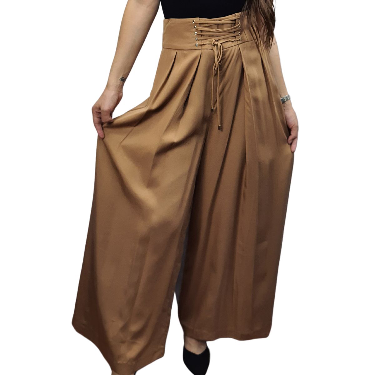 Pantalon Vero Moda Marron Claro Style ARIA SOFT 9/10 LOOSE PANTS(VMC-NC)
