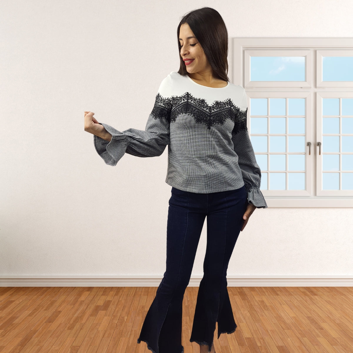 Blusa Vero Moda Blanco Style GLADSON L/S TOP(NR)