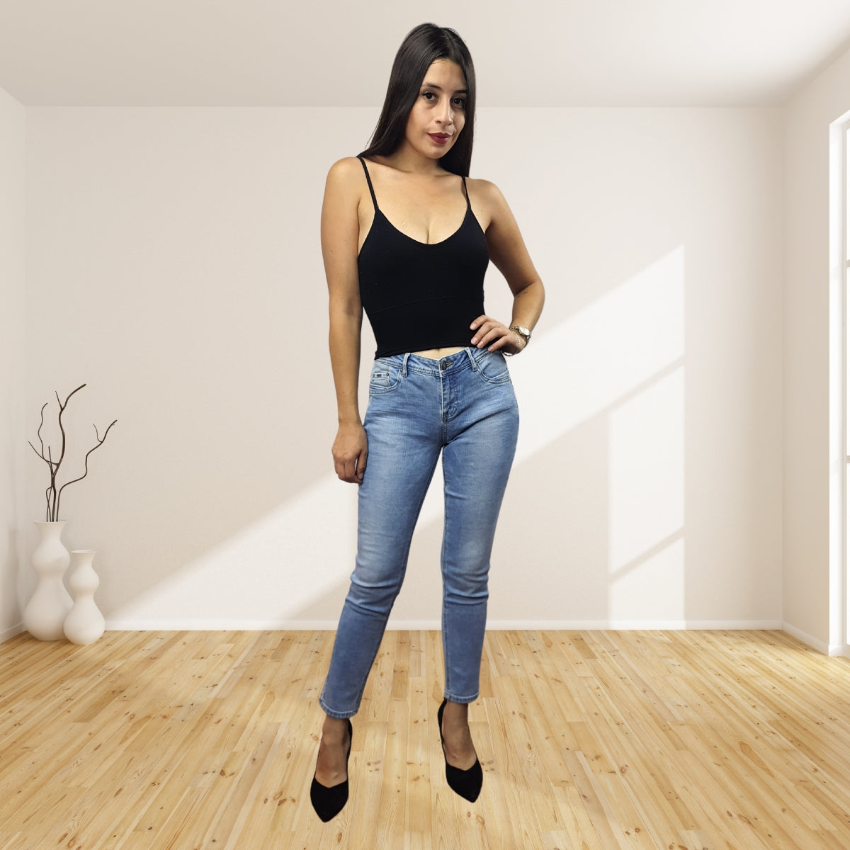 Jeans Vero Moda Azul Claro Style SEVEN SLIM 9/10 JEANS(BN-CT-2)