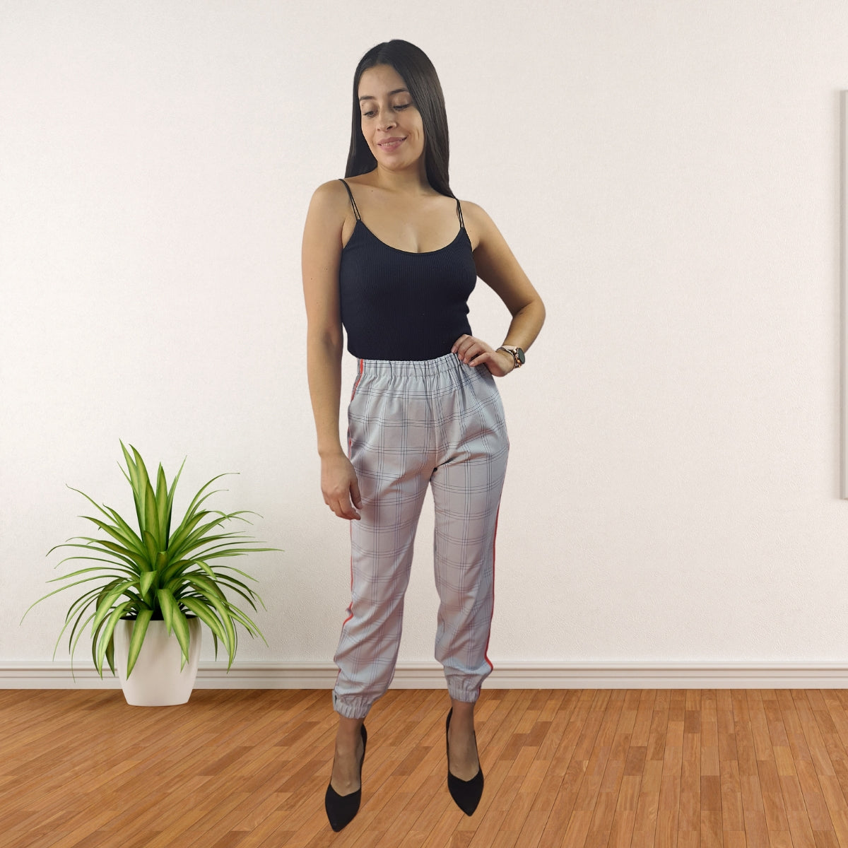 Pantalon Vero Moda Gris Claro Style RABEL 9/10 CARROT PANTS(FL)