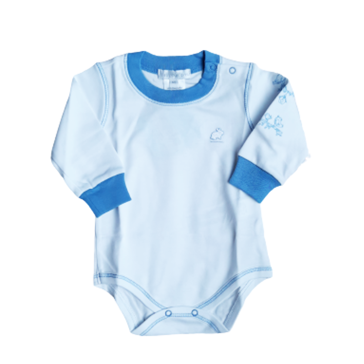 Body Babycottons T-shrit Ml Nests Blanco Azulino