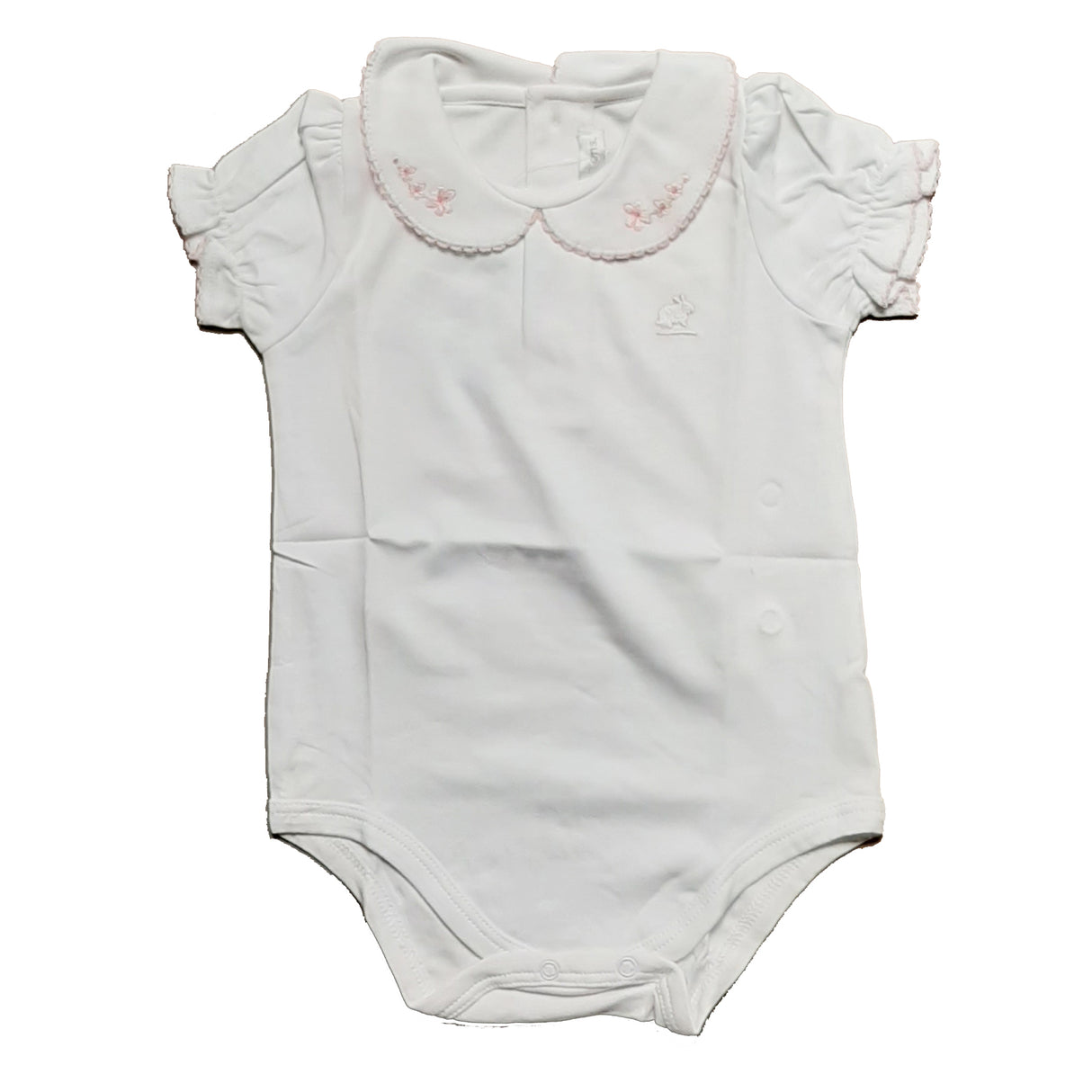 Body Babycottons C/BB Isabella Blanco Rosa