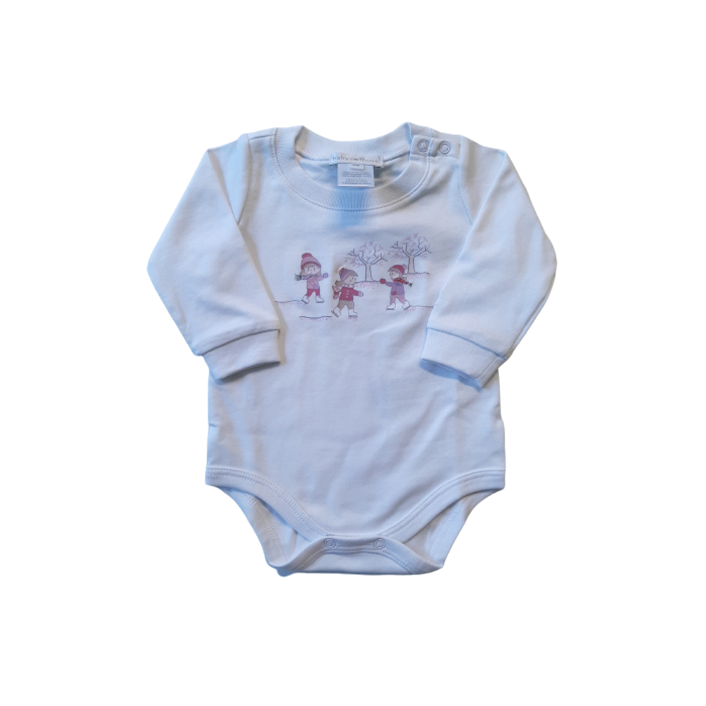 Body Babycottons Ml Wintertime Blanco Rosa