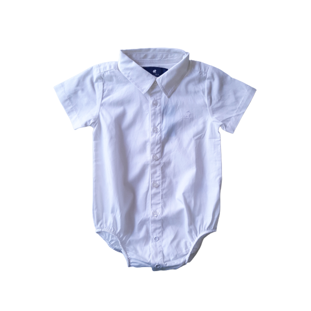 Body Babycottons Camisa Bauti BB MC Blanco