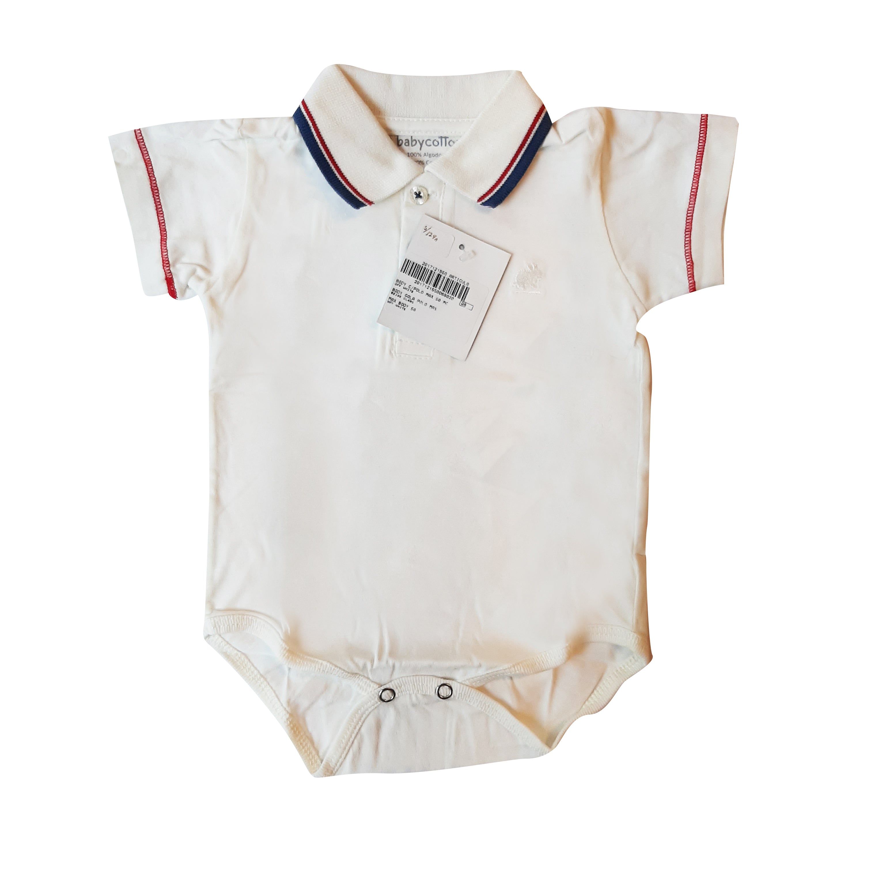 Body Babycottons C/polo max SQ MC Beige claro