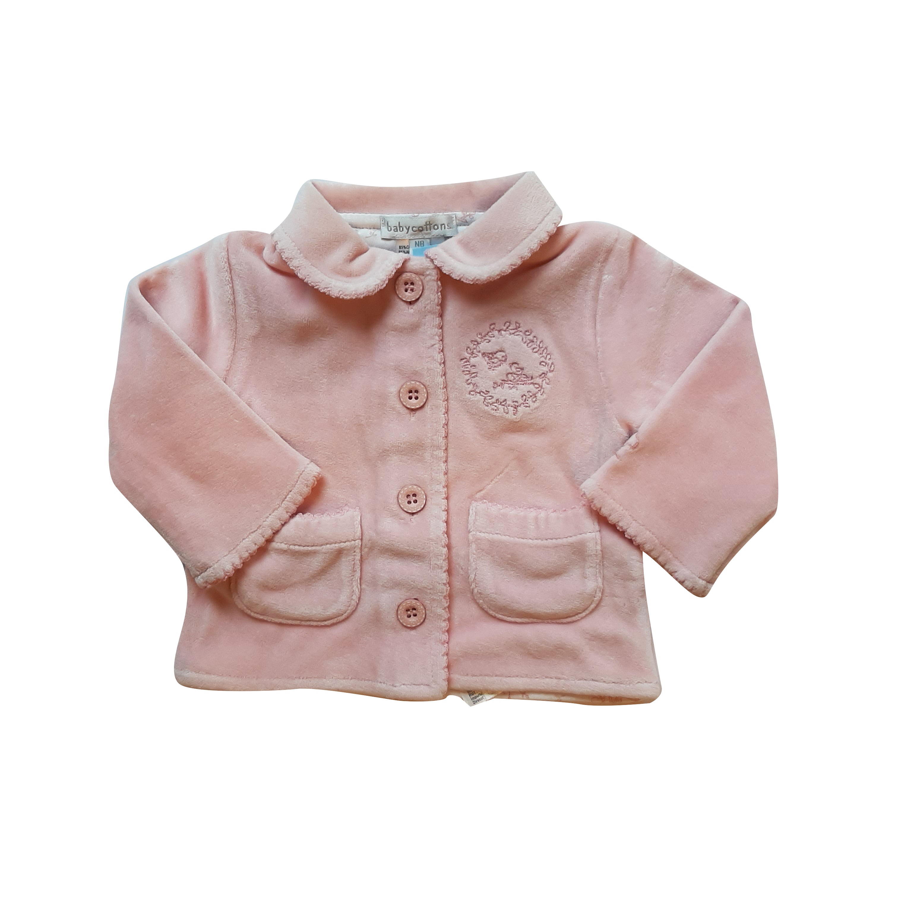 Cardigan Babycottons Nests Forrado Plush E Rosa