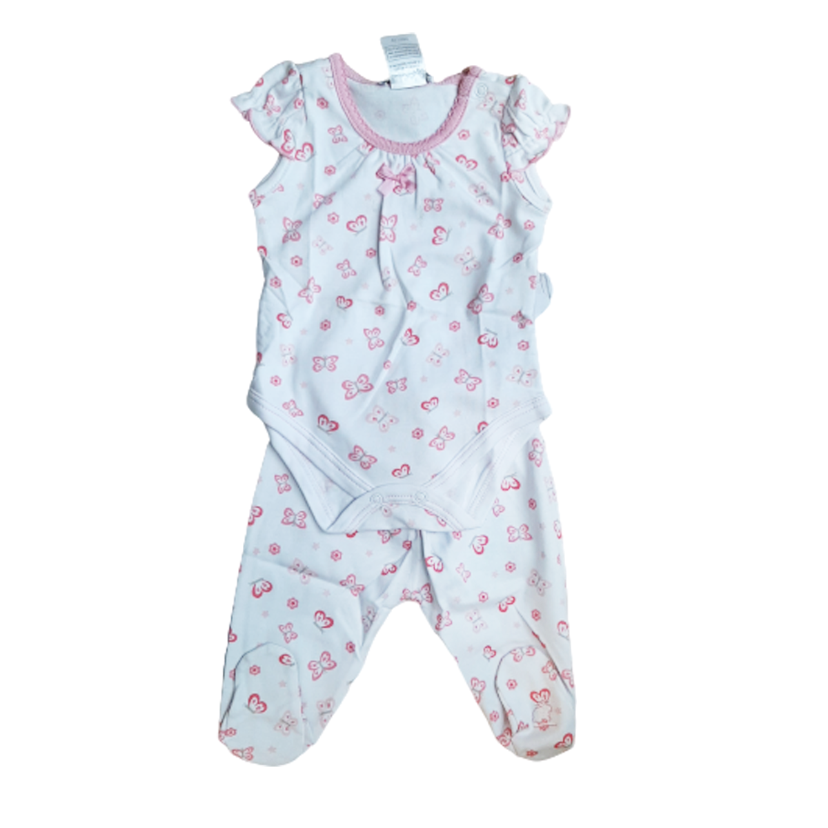 Set Babycottons Smart Magic Body y Ranita C/Pie Blanco Rosa