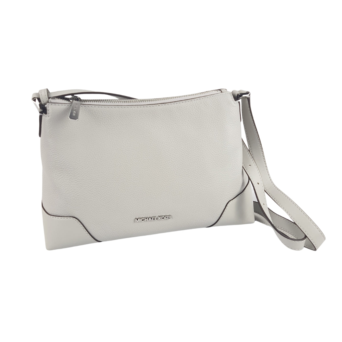 Cartera Michael Kors CROSBY Messenger Leather Md AluminumColor ALUMINUM