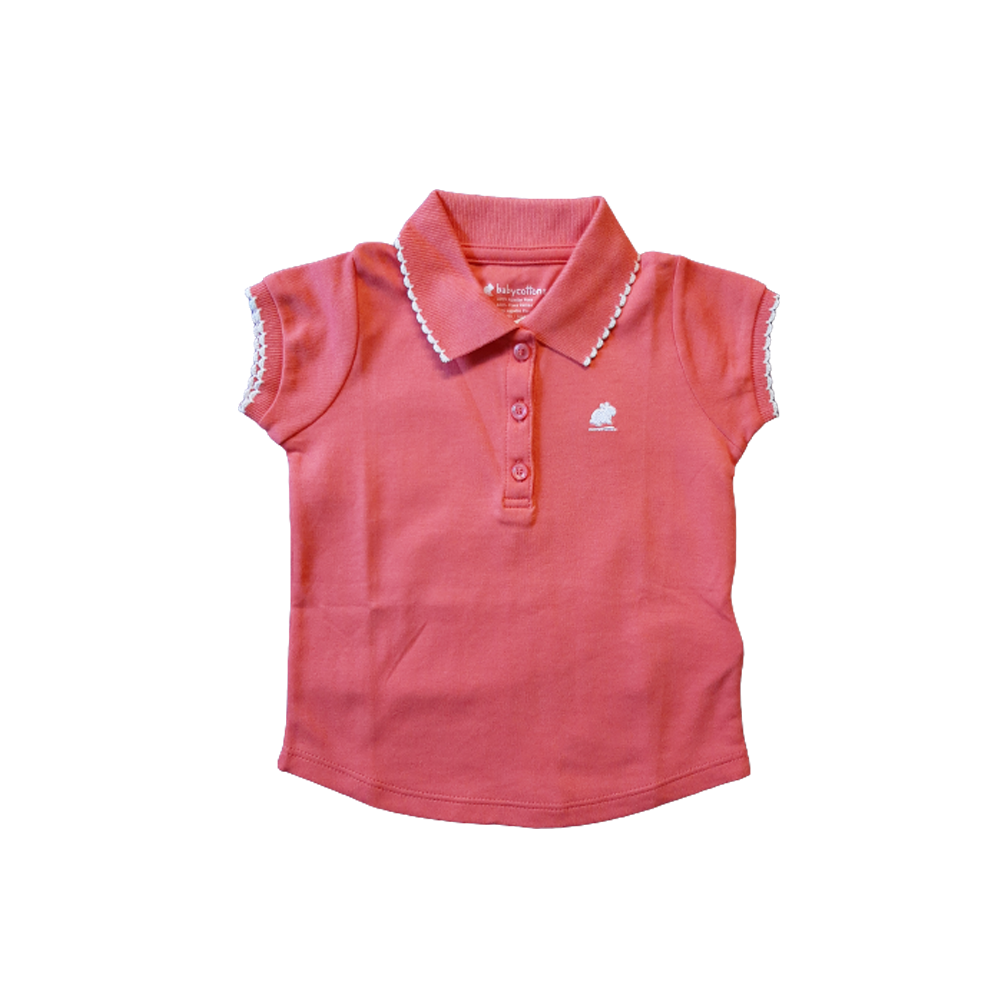 Polera Babycottons C/Polo Girl Mc Coral Malibu