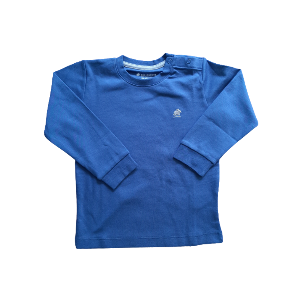 Polera Babycottons T-Shirt Ml Pima Azul Oscuro L/G
