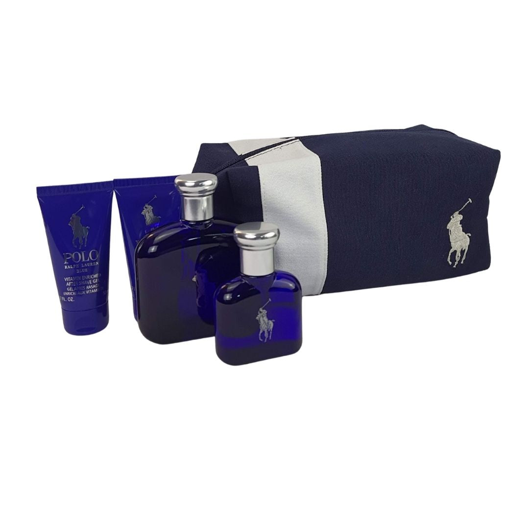 Set Ralph Lauren Polo Blue 125ml + 40ml + 50ml Gel Y 50ml After Shave Hombre