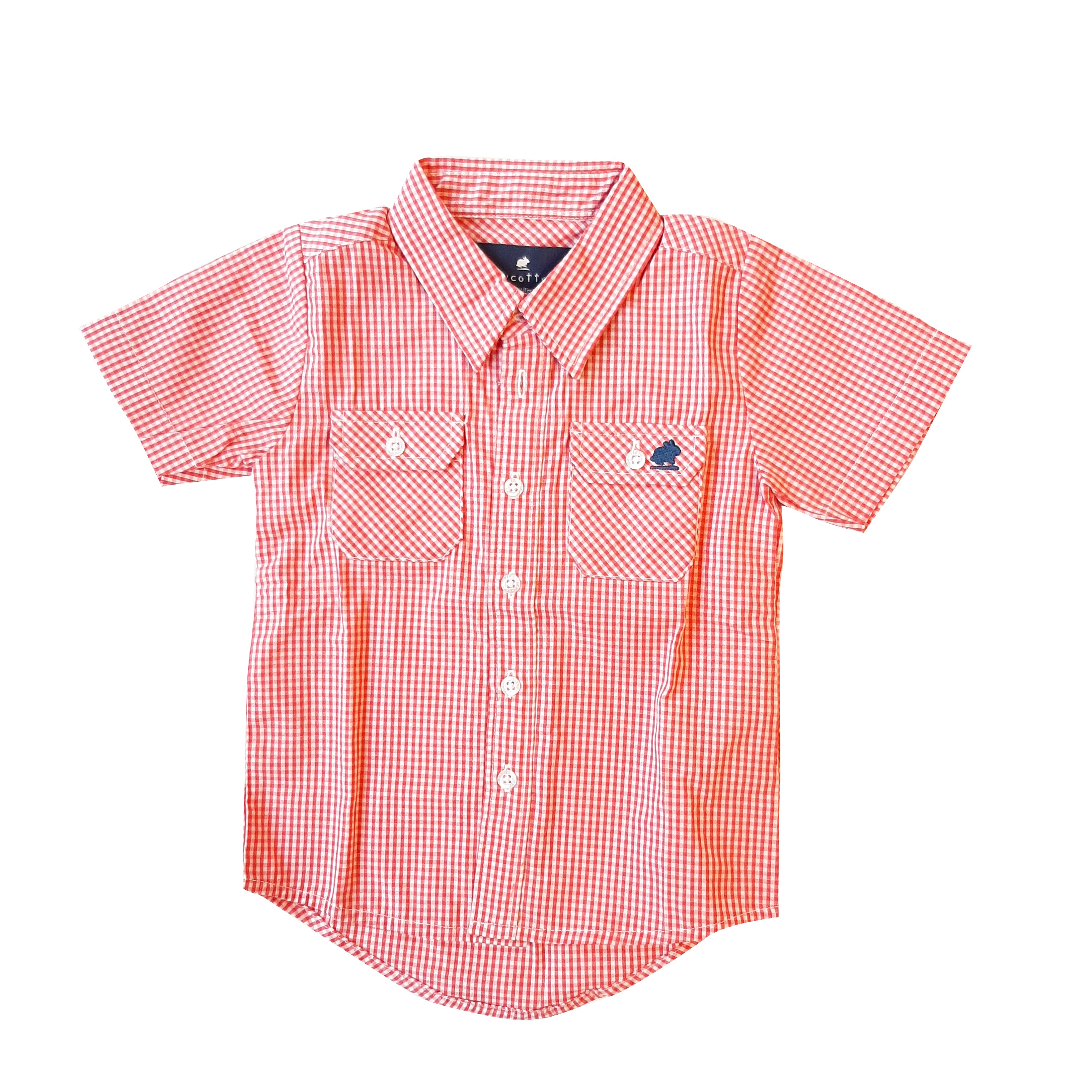 Camisa Babycottons Cuadritos Blanco Rojo