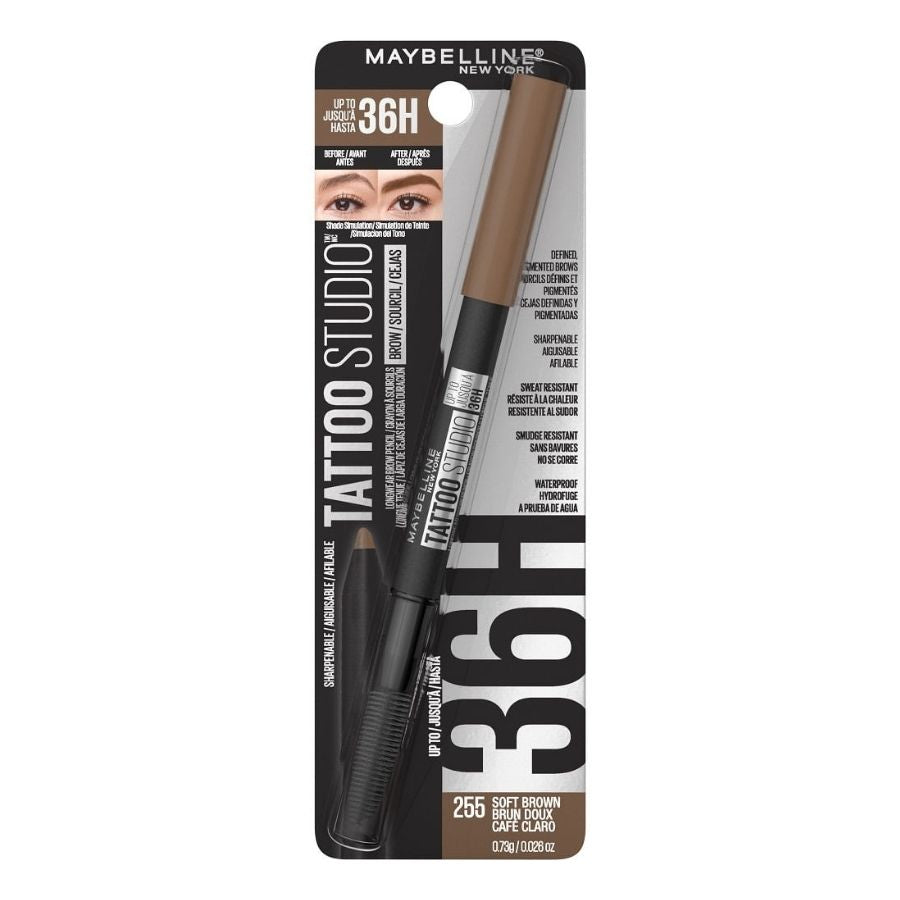 Lápiz De Cejas Tattoo Brow Pigment Pencil 36 Hr 255 Soft Brown Maybelline