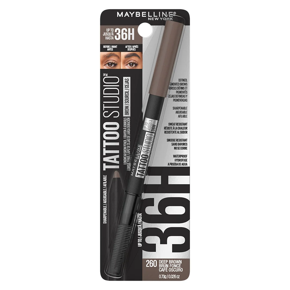 Lápiz De Cejas Tattoo Brow Pigment Pencil 36Hr 260 Deep Brown Maybelline
